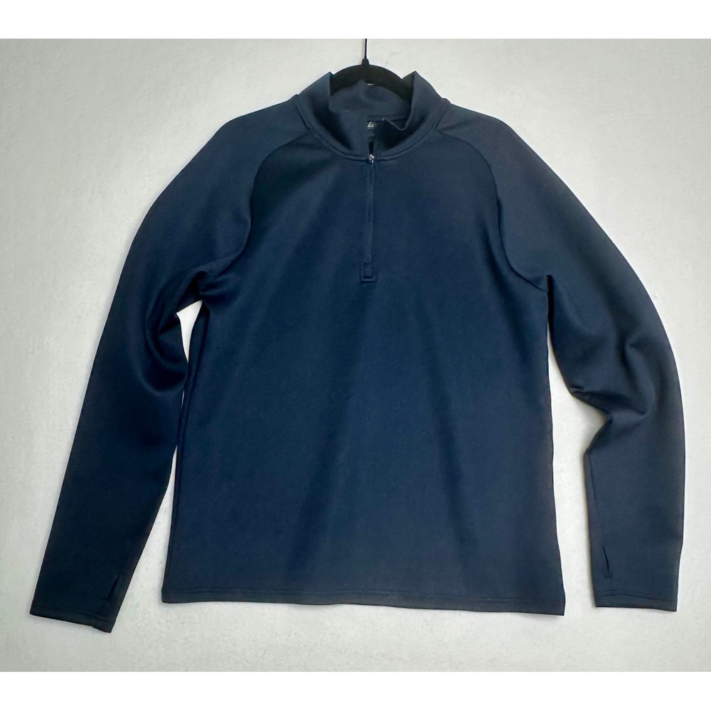 Z by Zella Mens Navy Blue Quarter Zip Pullover Thumbhole Activewear Top Large - Picture 2 of 8